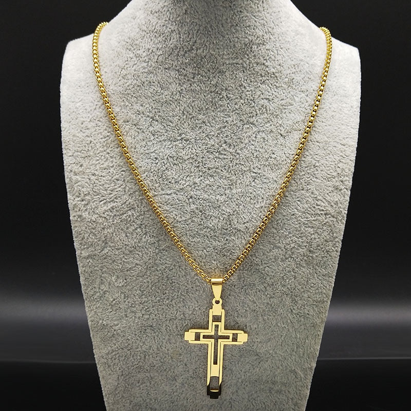 Fashion Cross Stainless Steel Choker Necklace