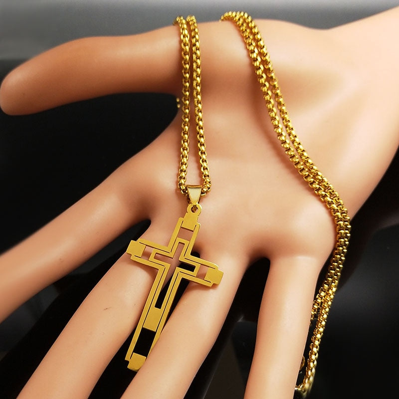 Fashion Cross Stainless Steel Choker Necklace