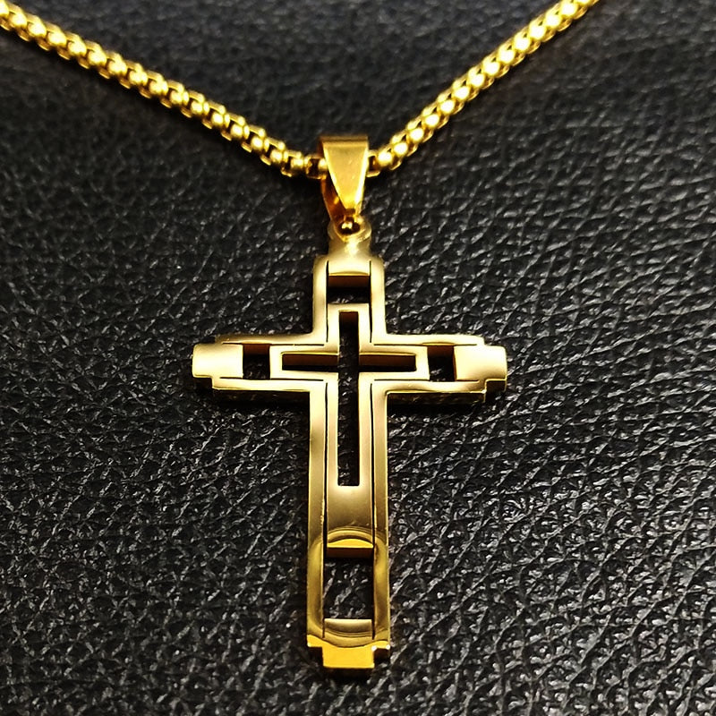 Fashion Cross Stainless Steel Choker Necklace