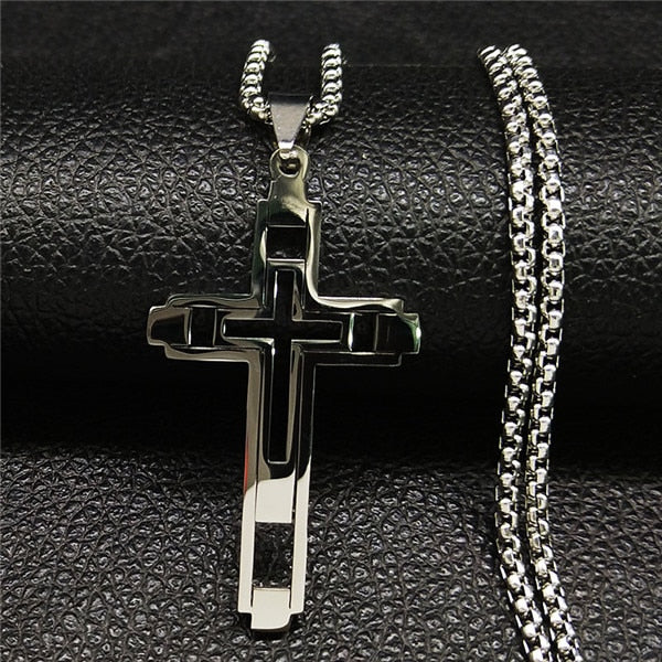 Fashion Cross Stainless Steel Choker Necklace