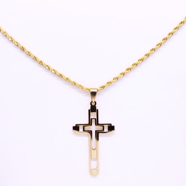 Fashion Cross Stainless Steel Choker Necklace