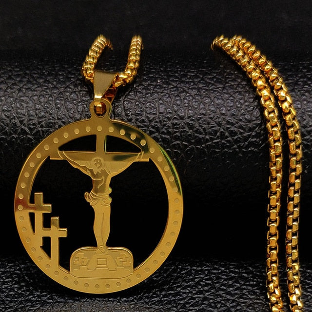 Fashion Cross Stainless Steel Choker Necklace