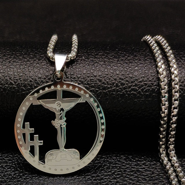 Fashion Cross Stainless Steel Choker Necklace