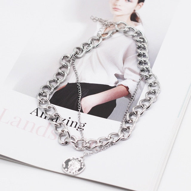 Punk Layered Chain Necklace Neck Chains