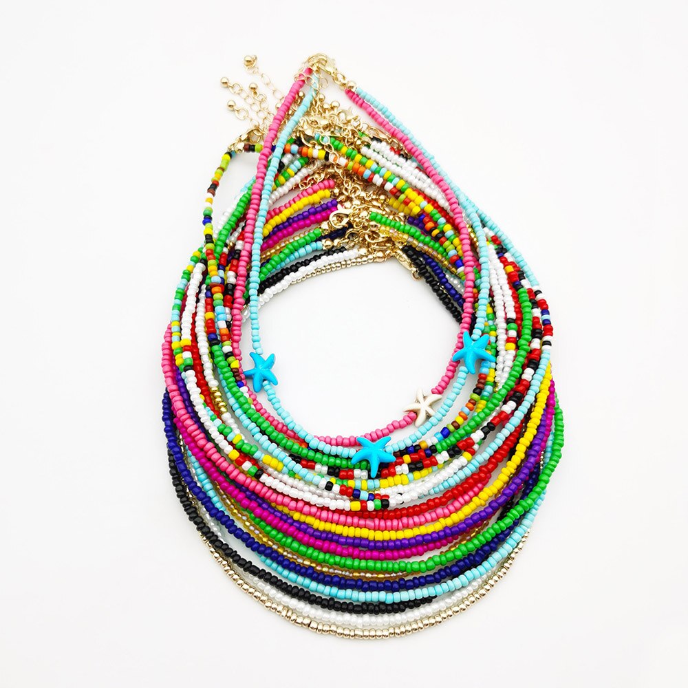 Colorful Bohemian Colorful Beaded Short Collar Necklace