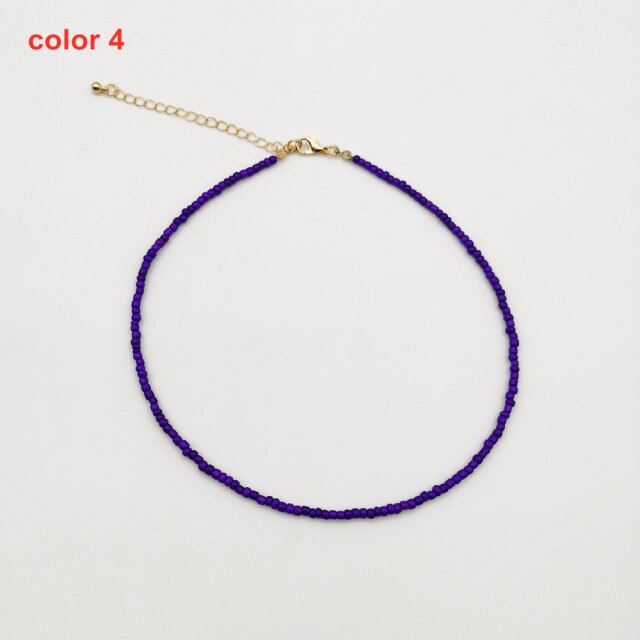Colorful Bohemian Colorful Beaded Short Collar Necklace