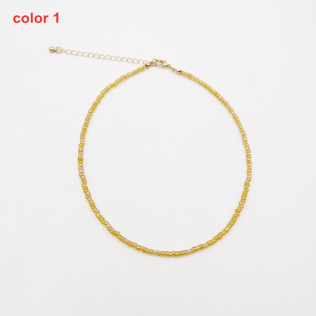 Colorful Bohemian Colorful Beaded Short Collar Necklace