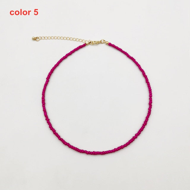 Colorful Bohemian Colorful Beaded Short Collar Necklace