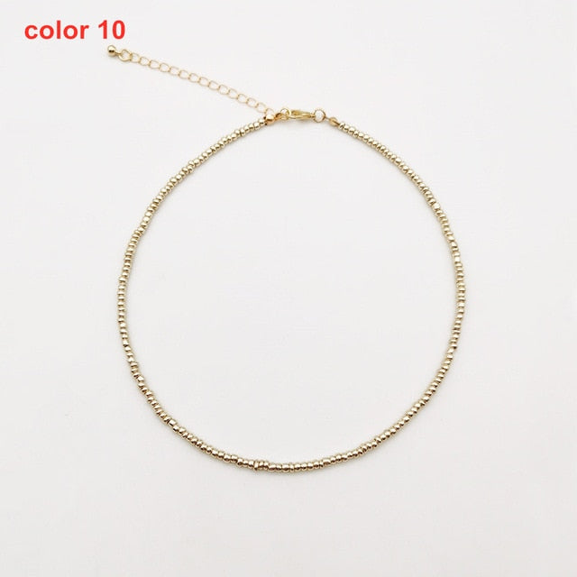 Colorful Bohemian Colorful Beaded Short Collar Necklace