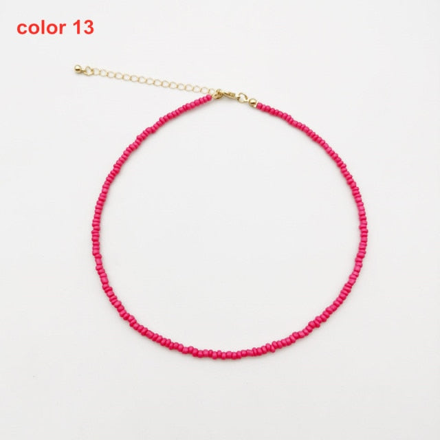 Colorful Bohemian Colorful Beaded Short Collar Necklace