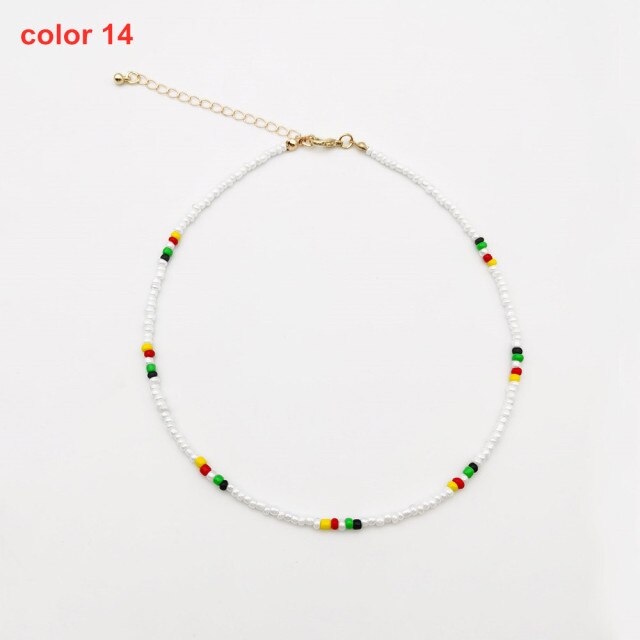 Colorful Bohemian Colorful Beaded Short Collar Necklace