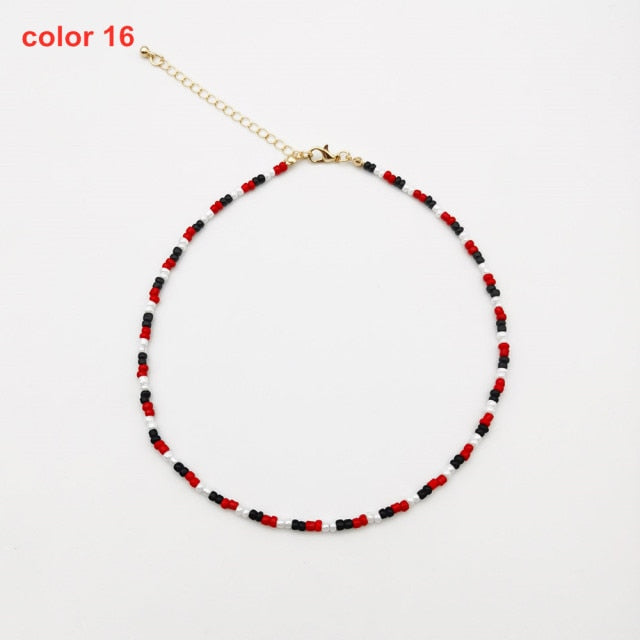 Colorful Bohemian Colorful Beaded Short Collar Necklace