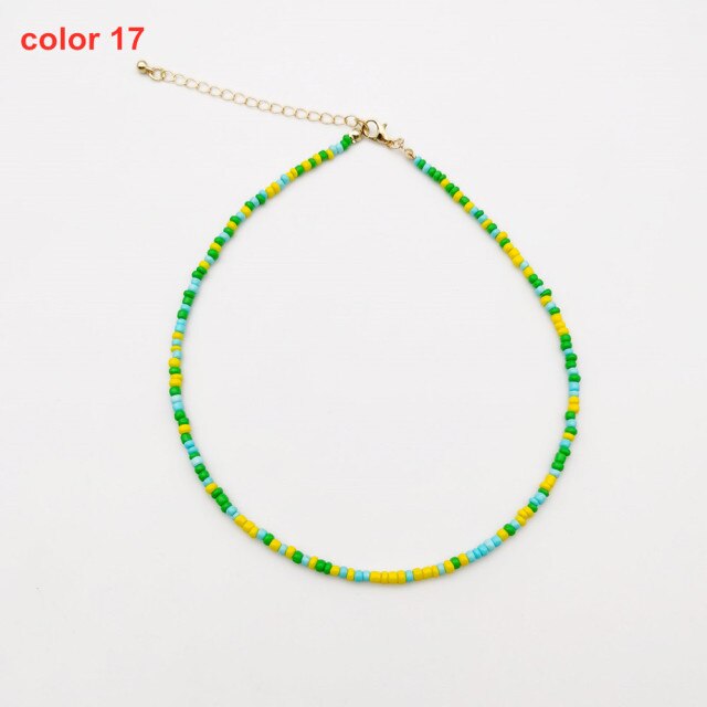 Colorful Bohemian Colorful Beaded Short Collar Necklace