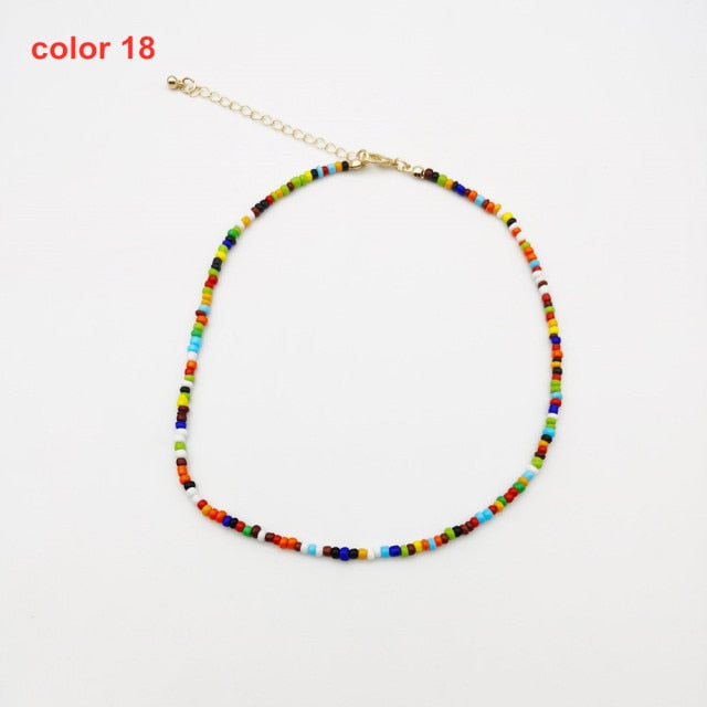 Colorful Bohemian Colorful Beaded Short Collar Necklace