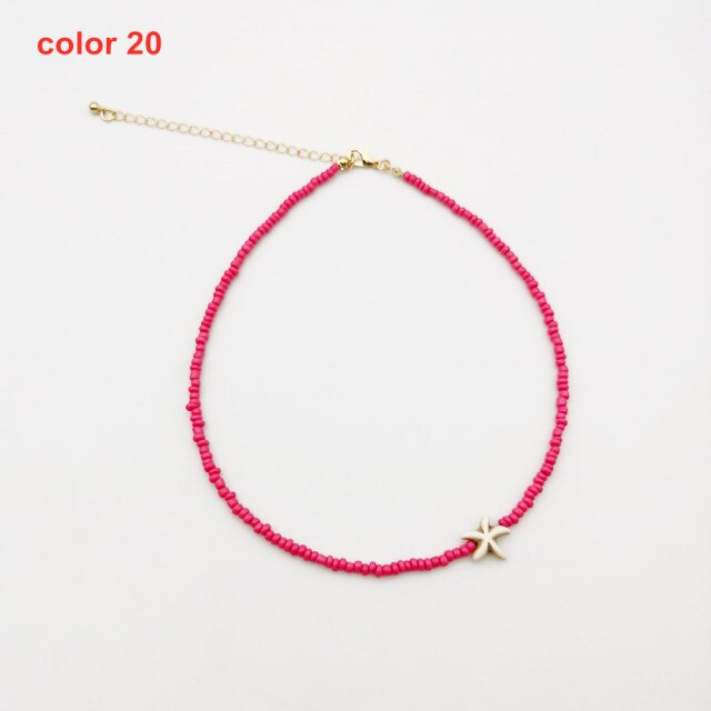 Colorful Bohemian Colorful Beaded Short Collar Necklace