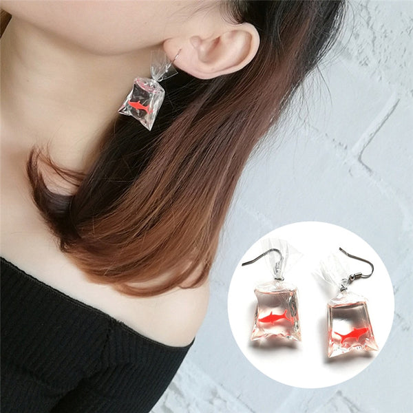 Funny Transparent Fish Earrings for Women
