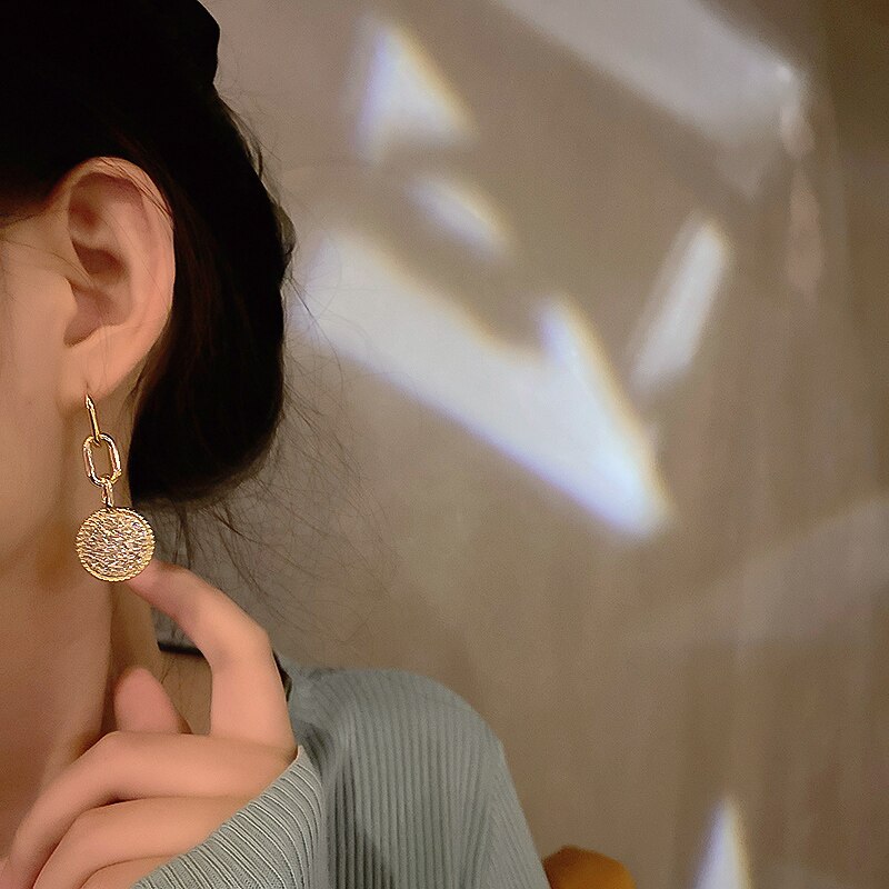 Vintage Crystal Round Dangle Earrings For Women