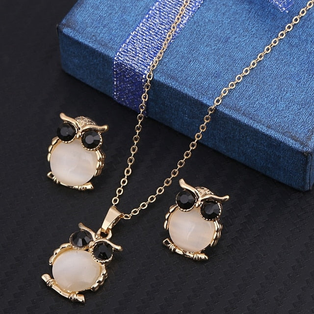 Simulated Pearl  Crystal Necklace Earrings Set Wedding Graceful Jewellery Sets
