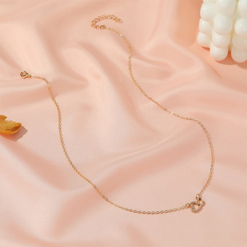 Romantic Simple Big Small Heart-shaped Necklace