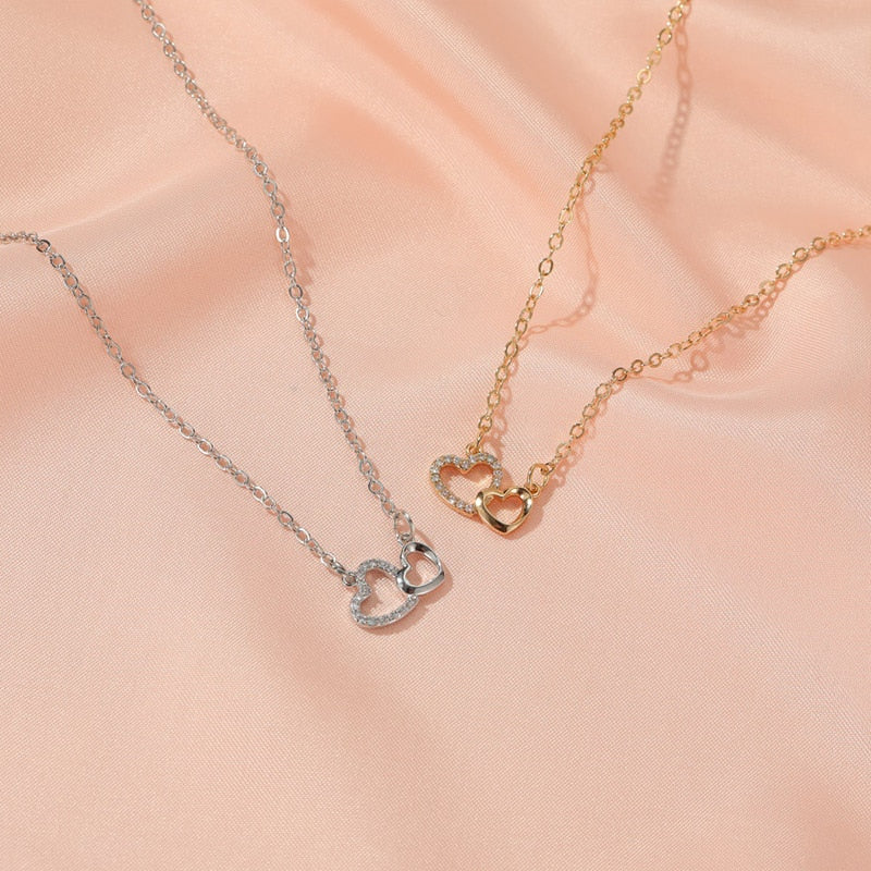 Romantic Simple Big Small Heart-shaped Necklace