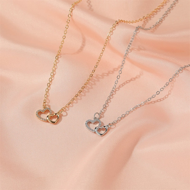 Romantic Simple Big Small Heart-shaped Necklace