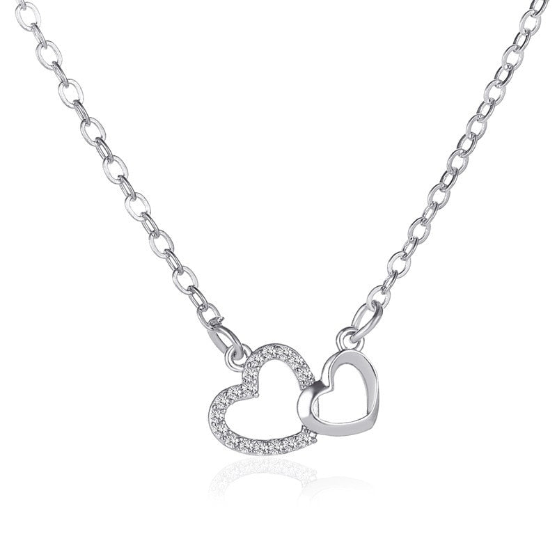 Romantic Simple Big Small Heart-shaped Necklace
