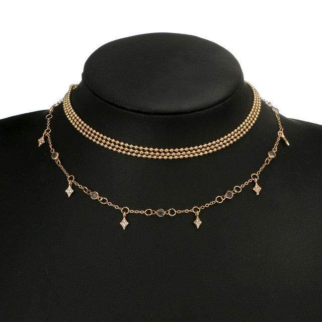 Multi Layered Moon Women Necklace