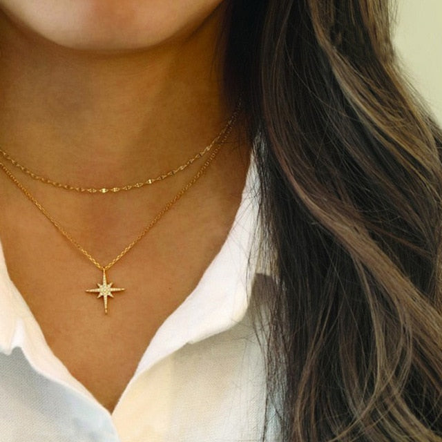 Multi Layered Moon Women Necklace