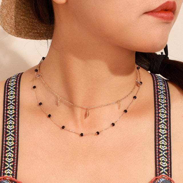 Multi Layered Moon Women Necklace