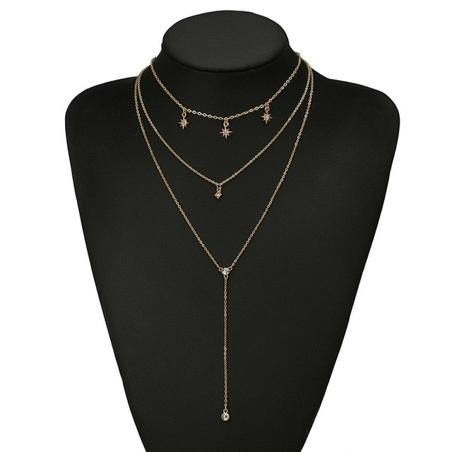Multi Layered Moon Women Necklace