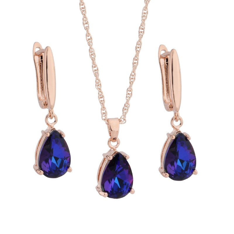 New Trend Water Drop Earrings Pendants Necklaces Sets