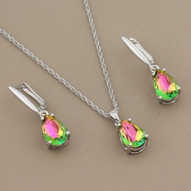 New Trend Water Drop Earrings Pendants Necklaces Sets