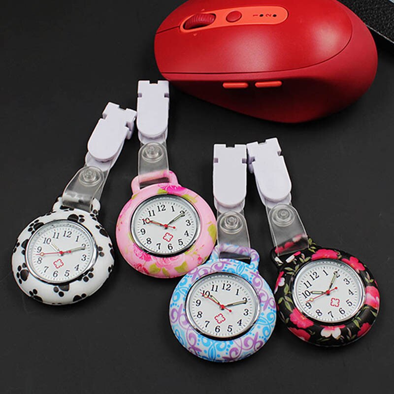 Nurses Doctor Quartz Fob Watch Silicone Case Band Pocket Watch