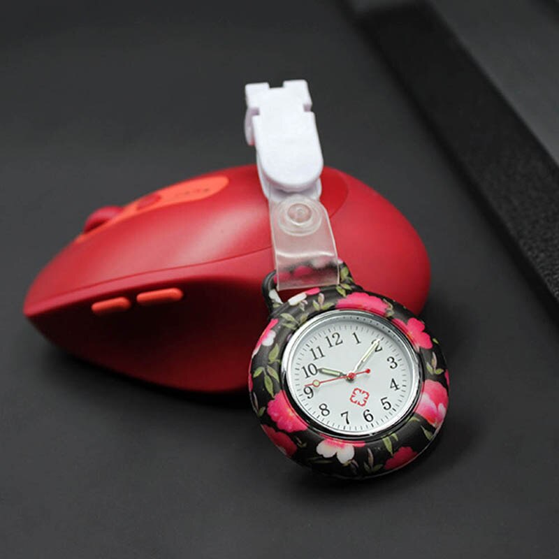 Nurses Doctor Quartz Fob Watch Silicone Case Band Pocket Watch