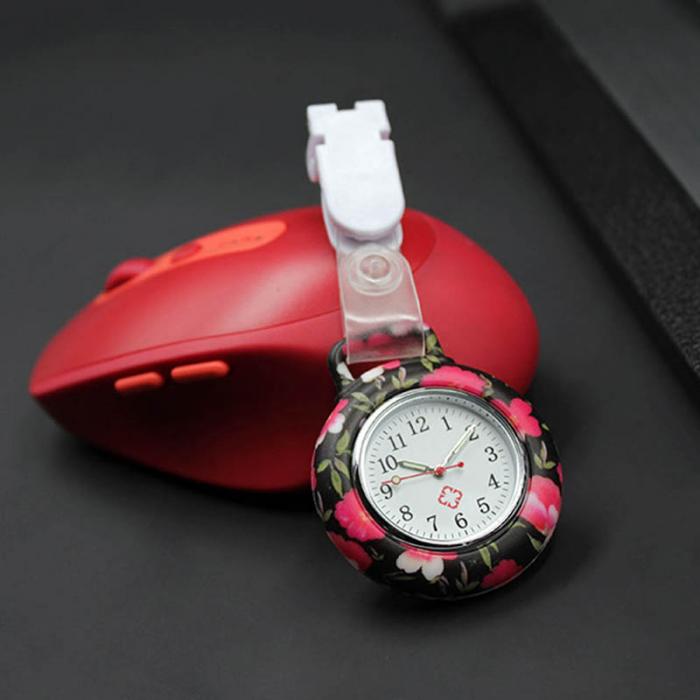 Nurses Doctor Quartz Fob Watch Silicone Case Band Pocket Watch