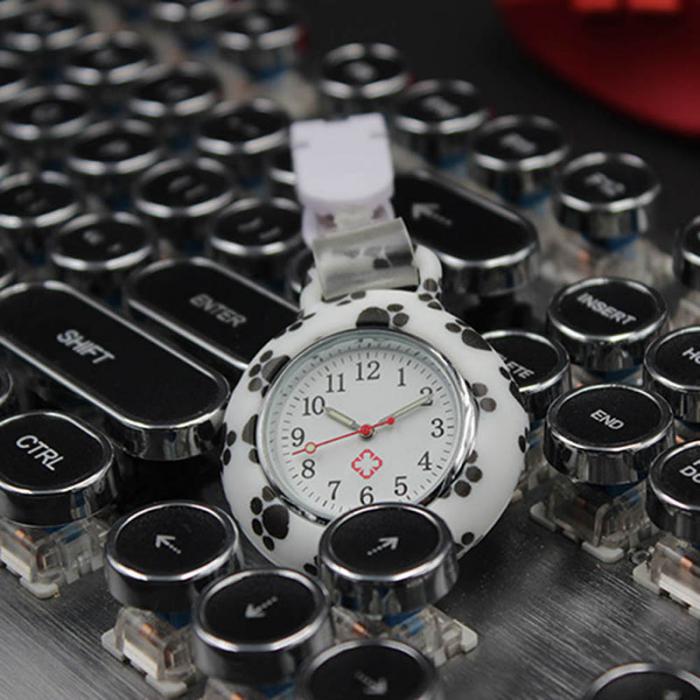 Nurses Doctor Quartz Fob Watch Silicone Case Band Pocket Watch