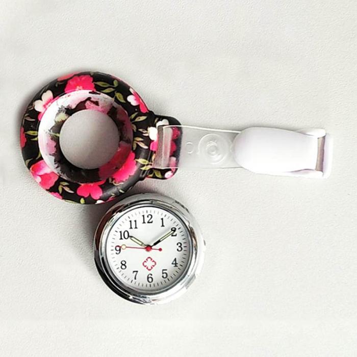 Nurses Doctor Quartz Fob Watch Silicone Case Band Pocket Watch