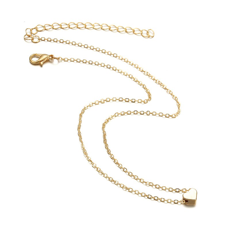 Women SHORT Chain Heart Pendant Necklace