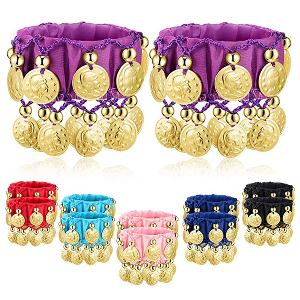 1 par de pulseras y puños de tobillo para danza del vientre
