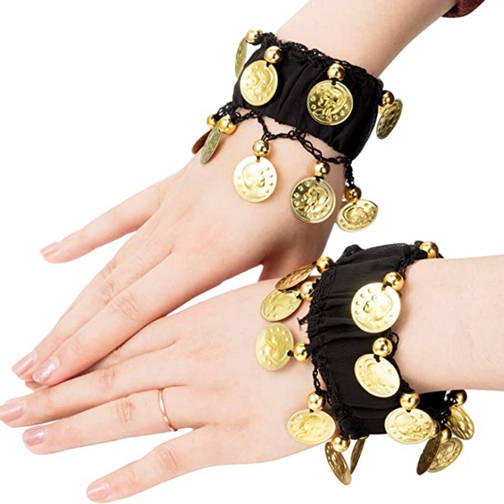 1 Pair Belly Dance Wrist Ankle Cuffs Bracelets