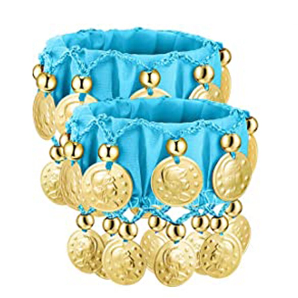 1 Pair Belly Dance Wrist Ankle Cuffs Bracelets