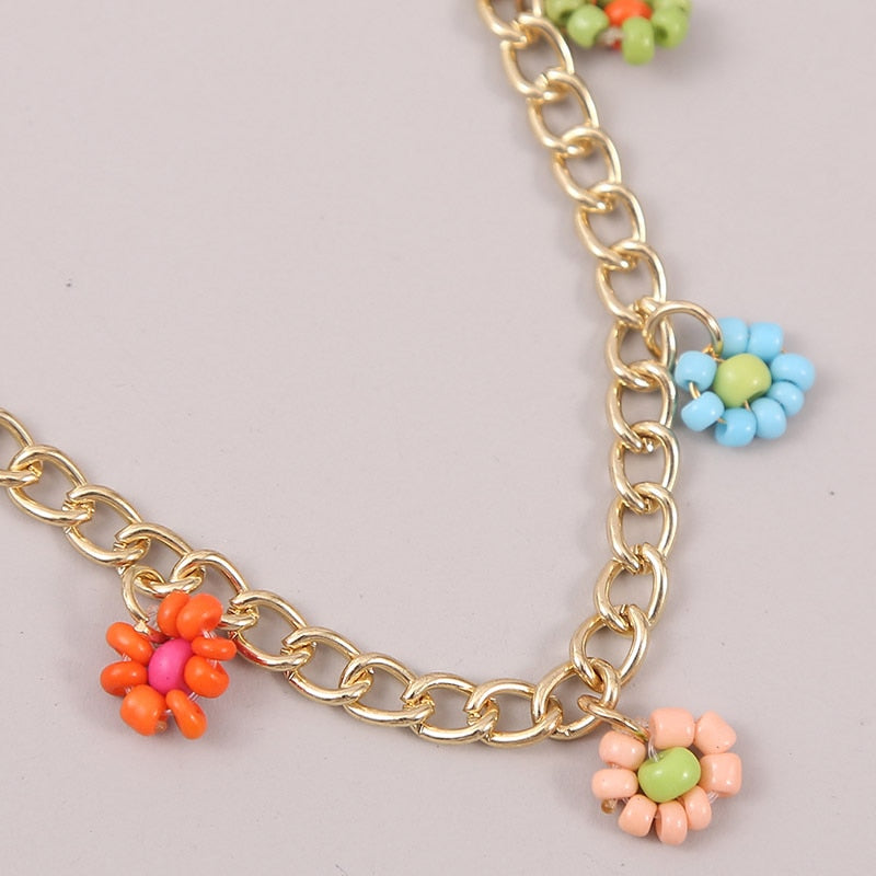 Beach Style Fashion Blue Glass Beaded Long Necklaces