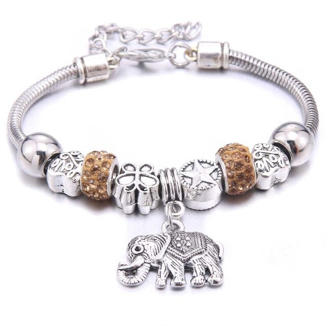 dragonfly owl Shape Crystal Charm Bracelets
