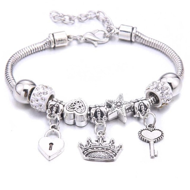 dragonfly owl Shape Crystal Charm Bracelets