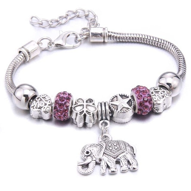 dragonfly owl Shape Crystal Charm Bracelets