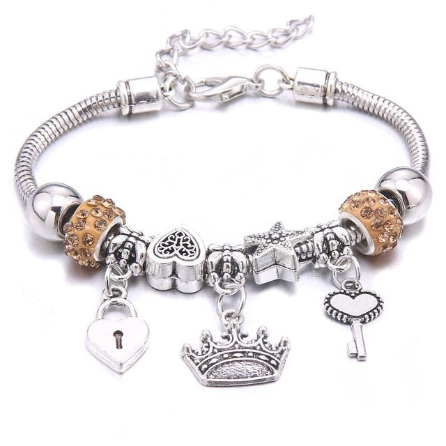 dragonfly owl Shape Crystal Charm Bracelets