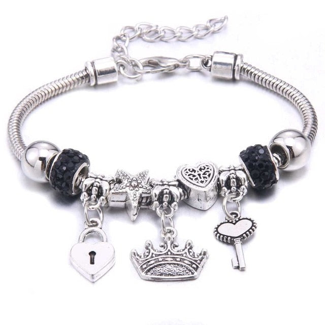 dragonfly owl Shape Crystal Charm Bracelets