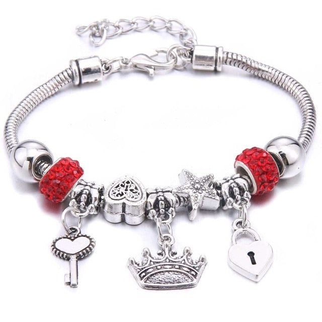 dragonfly owl Shape Crystal Charm Bracelets