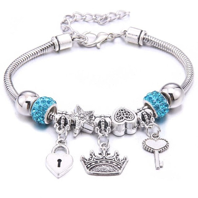 dragonfly owl Shape Crystal Charm Bracelets