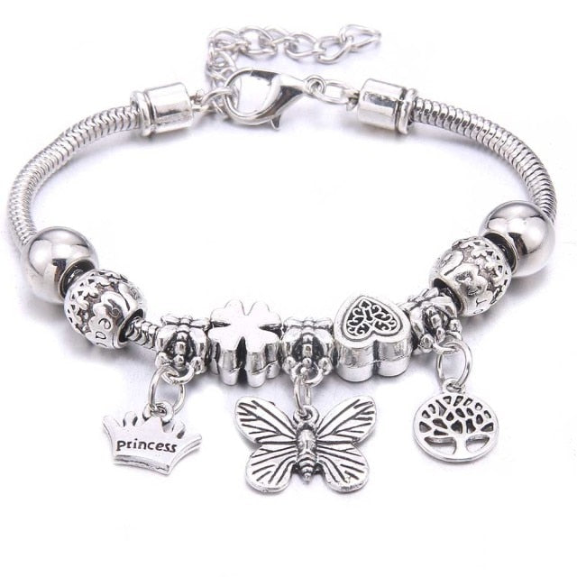 dragonfly owl Shape Crystal Charm Bracelets